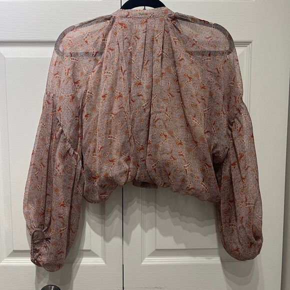 NWT Zara Paisley‎ Button Up Blouse - Picture 9 of 9